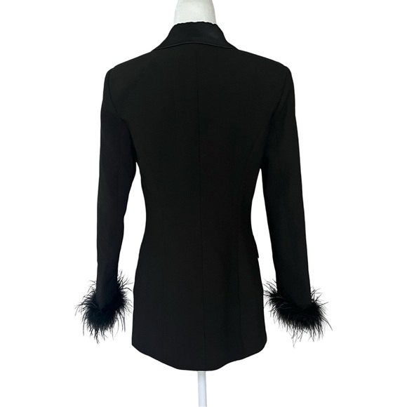 AMAZING MAE Black Feather Cuff Blazer - Picture 9 of 9